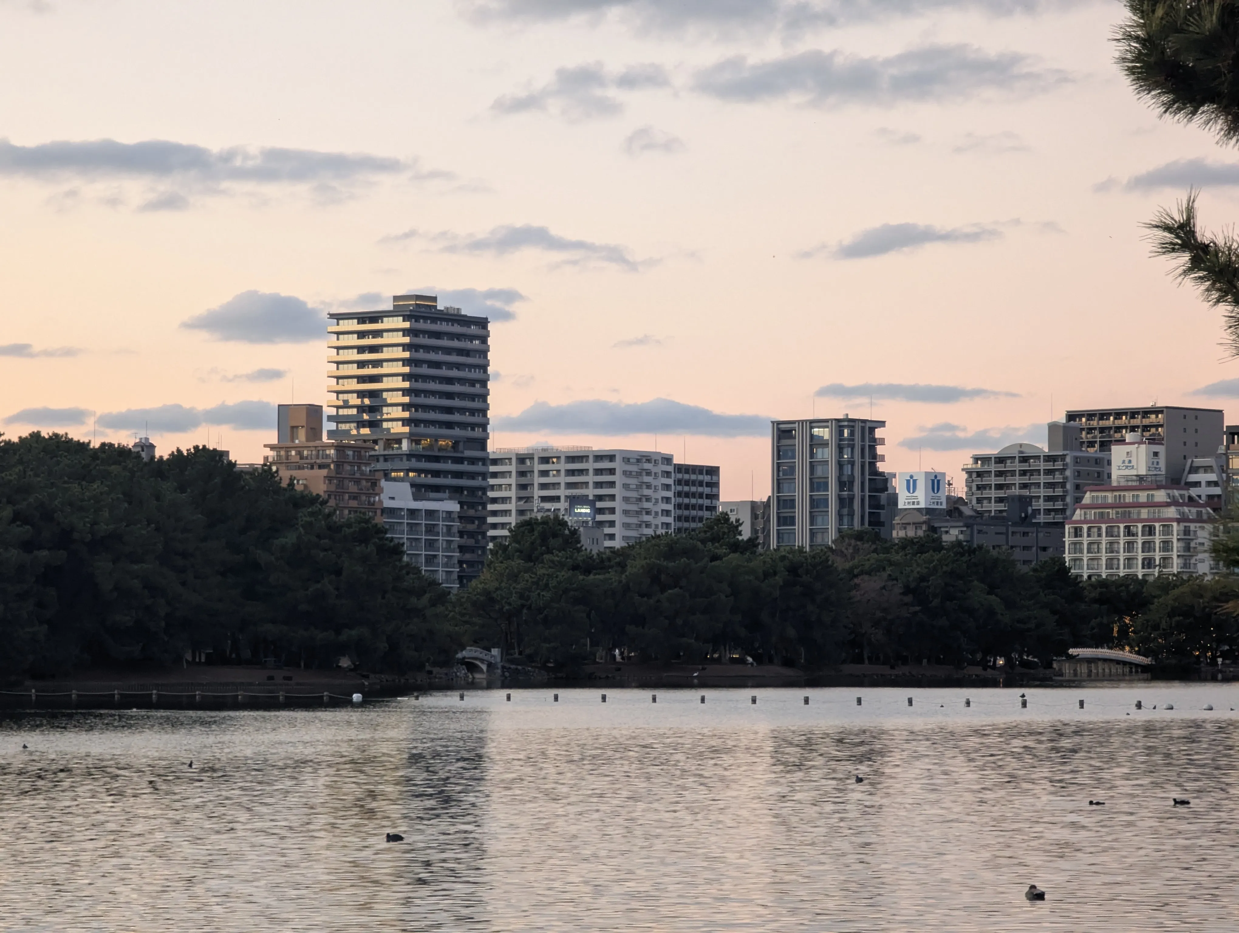 The skyline over the lake